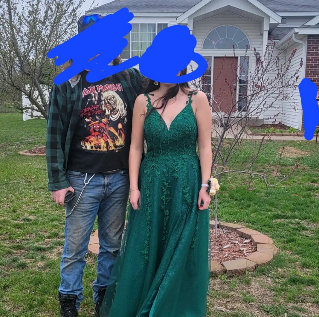 Dark Green Leafy Prom Dress